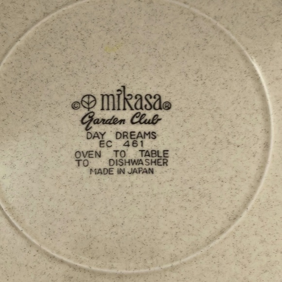 Mikasa: Garden Club DAY DREAMS (EC 461) Dinner Plates- lot of 2- 10 3/4" length - Picture 2 of 15